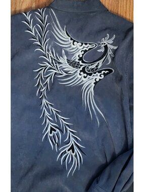 Bob Mackie Wearable Art Jacket/Pants Set Size XL Faux Suede Embroidered Peacock